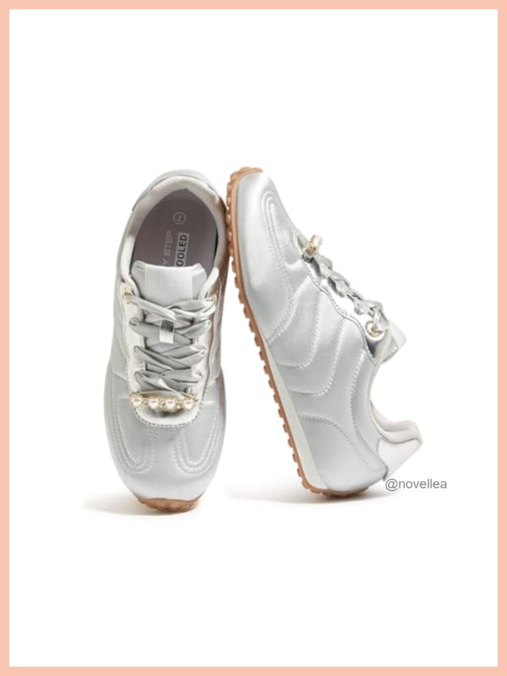 Women's Chunky Fashion Sneakers Satin Suede Retro Lace-Up Walking Shoes